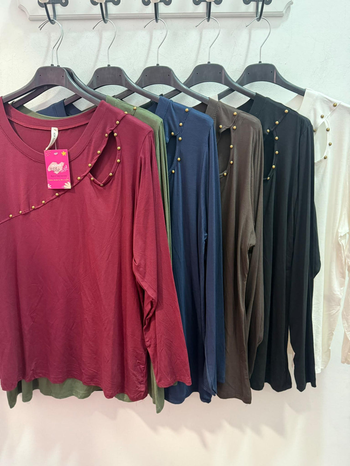 MODAS LA ELE CAMISETA TACHUELAS DIAGONAL